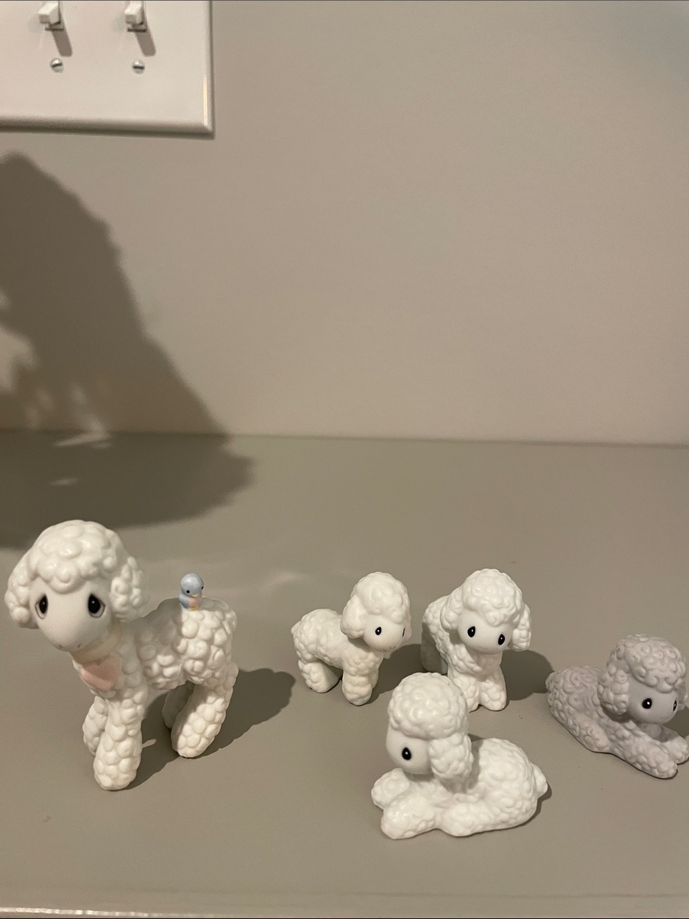 Enesco White Ceramic Lamb Figurines
